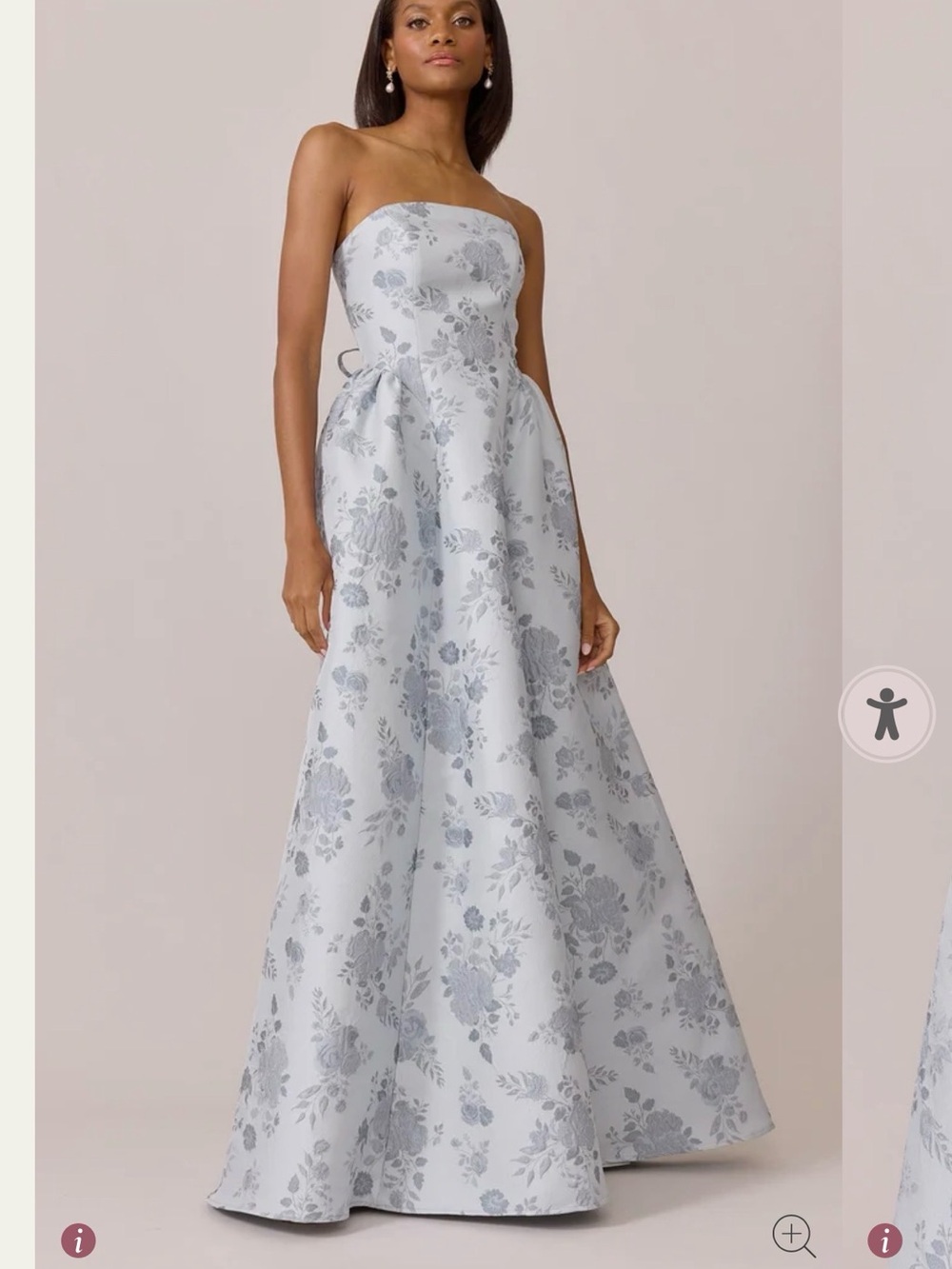 Revelry Strapless Floral Sofia Jacquard Bridesmaid / Event Dress